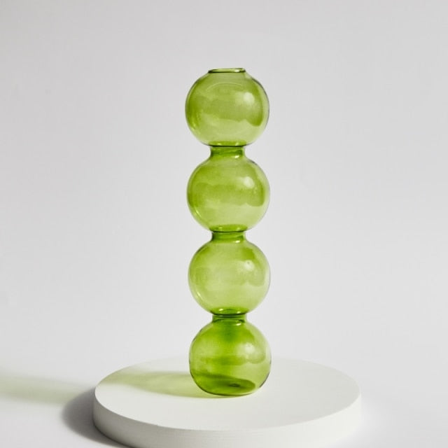Moderner Glas Kerzenhalter-Limette | Karnz