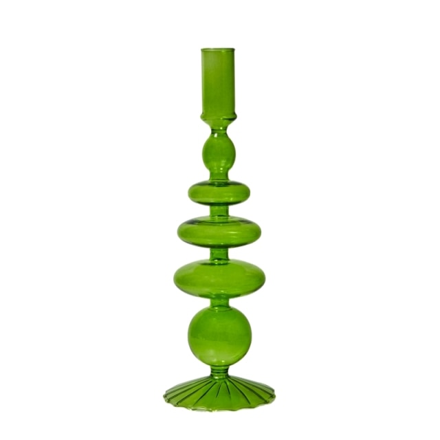 Moderner Glas Kerzenhalter-Limette | Karnz