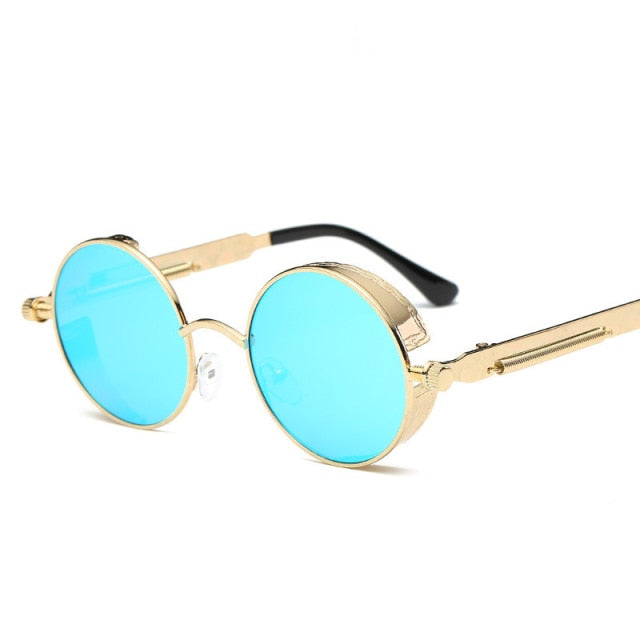 Kreative Runde Retro Runde Metall Sonnenbrille | Karnz