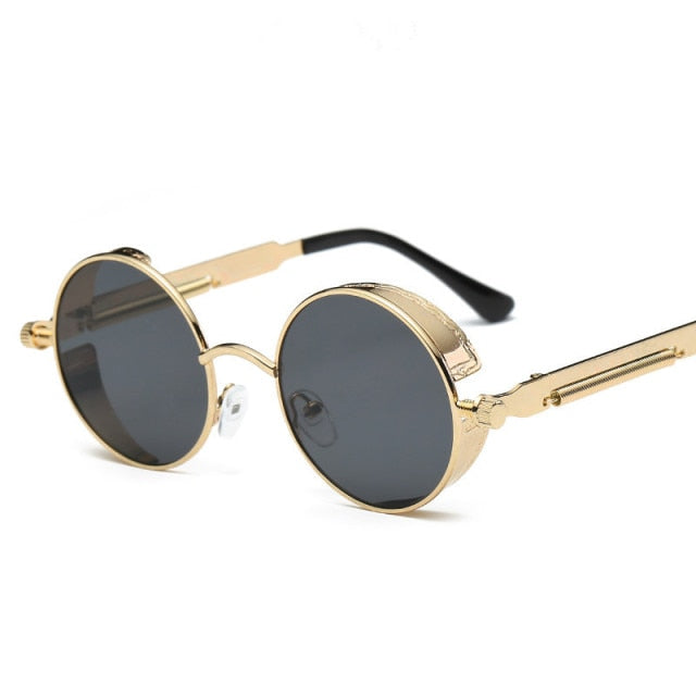 Kreative Runde Retro Runde Metall Sonnenbrille | Karnz