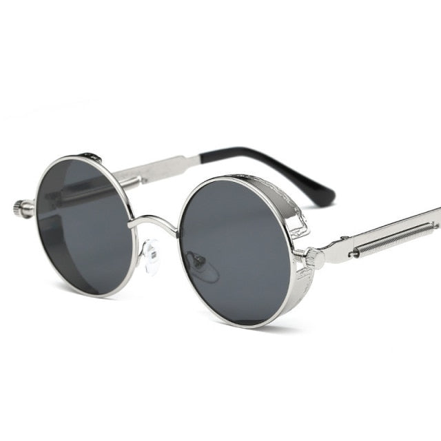 Kreative Runde Retro Runde Metall Sonnenbrille | Karnz