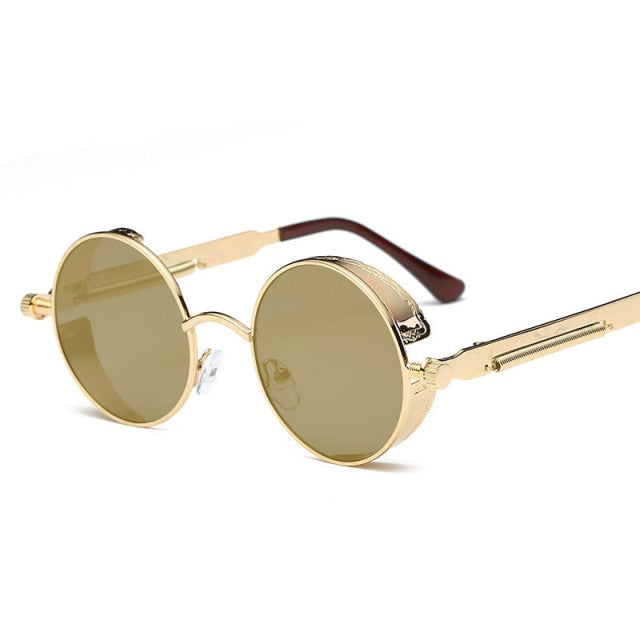 Kreative Runde Retro Runde Metall Sonnenbrille | Karnz
