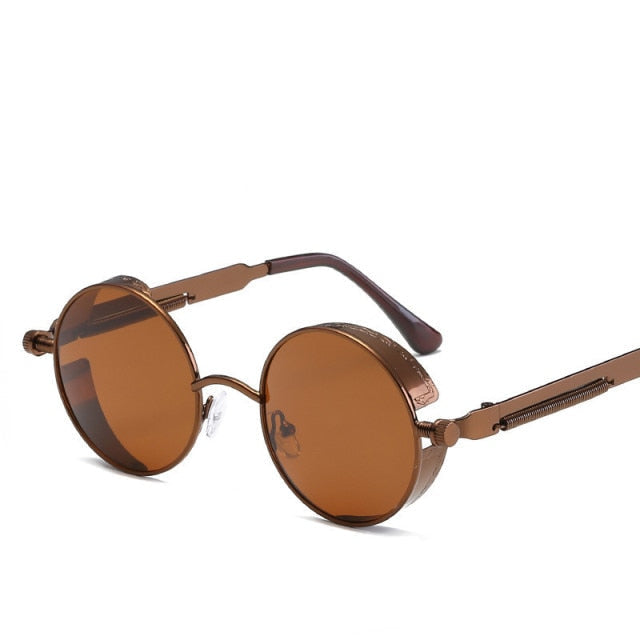 Kreative Runde Retro Runde Metall Sonnenbrille | Karnz