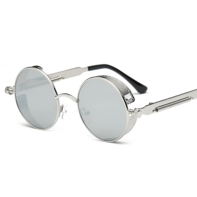 Kreative Runde Retro Runde Metall Sonnenbrille | Karnz