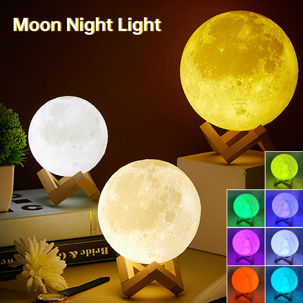 3D Light Touch Switch Wiederaufladbare Mond Nachtlampe | Karnz