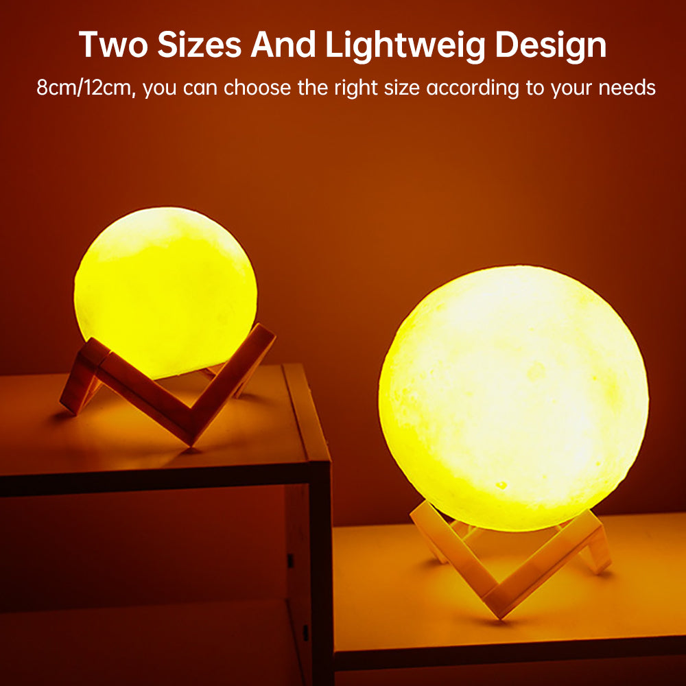 3D Light Touch Switch Wiederaufladbare Mond Nachtlampe | Karnz