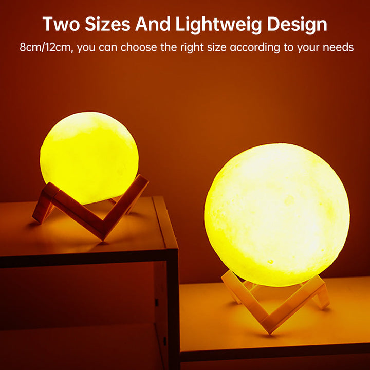 3D Light Touch Switch Wiederaufladbare Mond Nachtlampe | Karnz