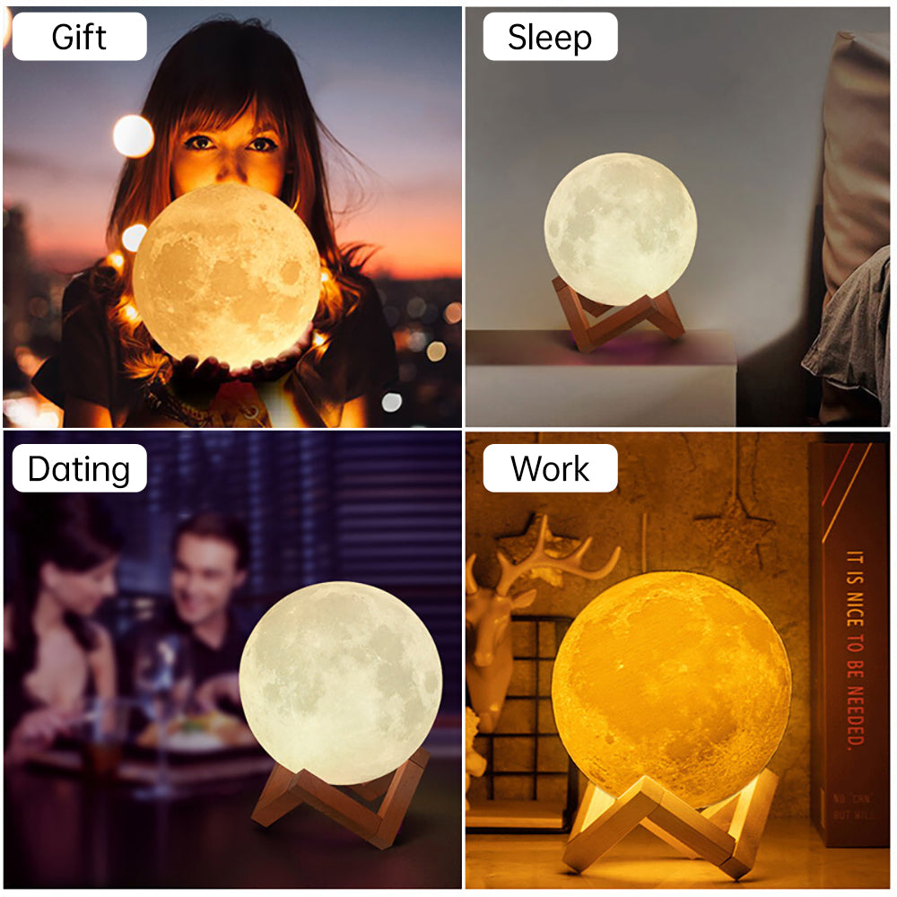 3D Light Touch Switch Wiederaufladbare Mond Nachtlampe | Karnz