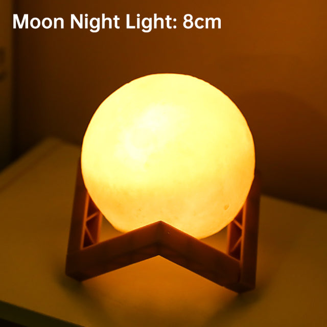 3D Light Touch Switch Wiederaufladbare Mond Nachtlampe | Karnz