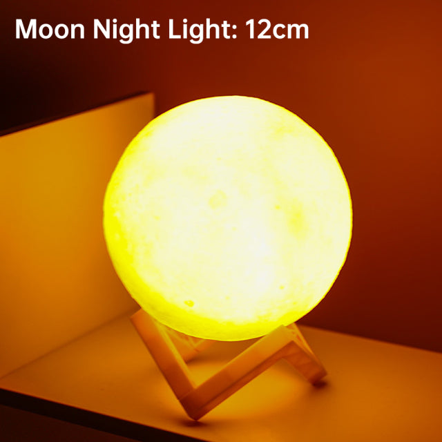 3D Light Touch Switch Wiederaufladbare Mond Nachtlampe | Karnz