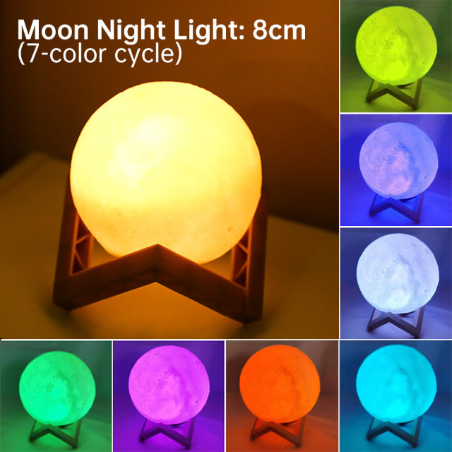 3D Light Touch Switch Wiederaufladbare Mond Nachtlampe | Karnz