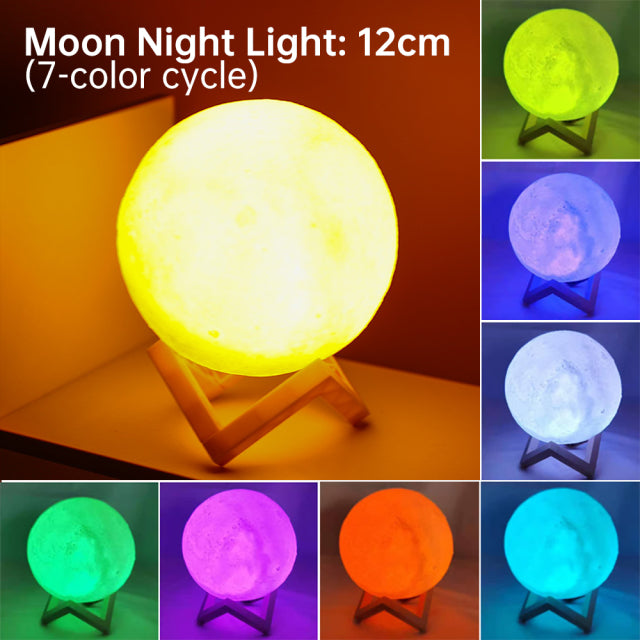 3D Light Touch Switch Wiederaufladbare Mond Nachtlampe | Karnz