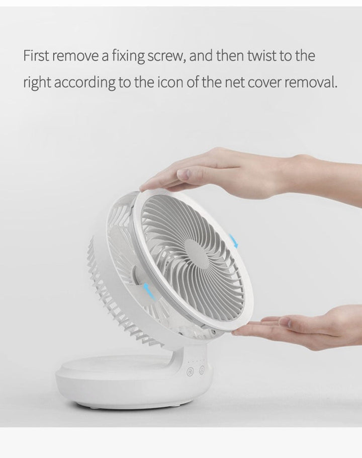 Tragbarer kabelloser faltbarer Ventilator Nachttischlampe | Karnz