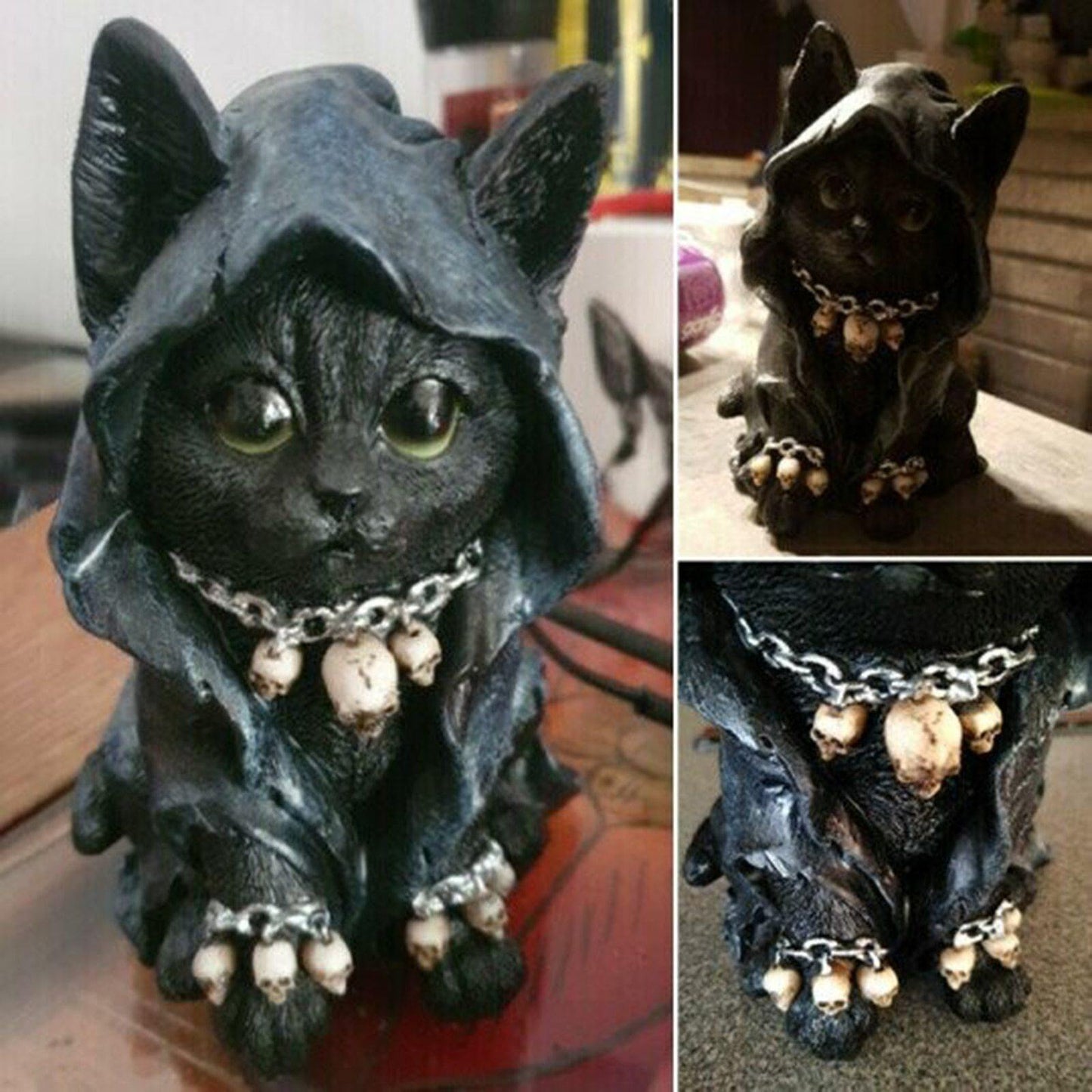 Resin Schwarze Katze Statue Dekor | Karnz