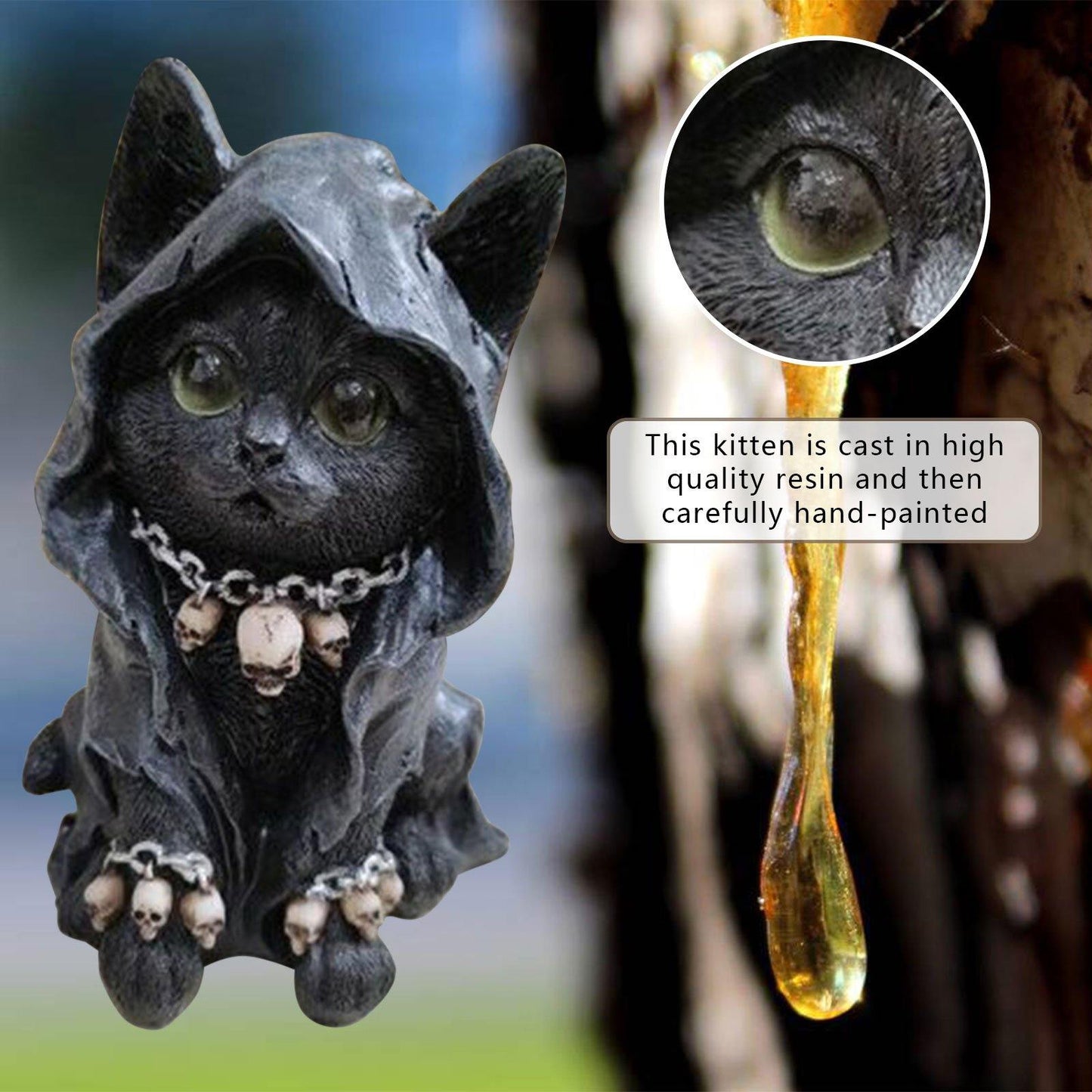 Resin Schwarze Katze Statue Dekor | Karnz