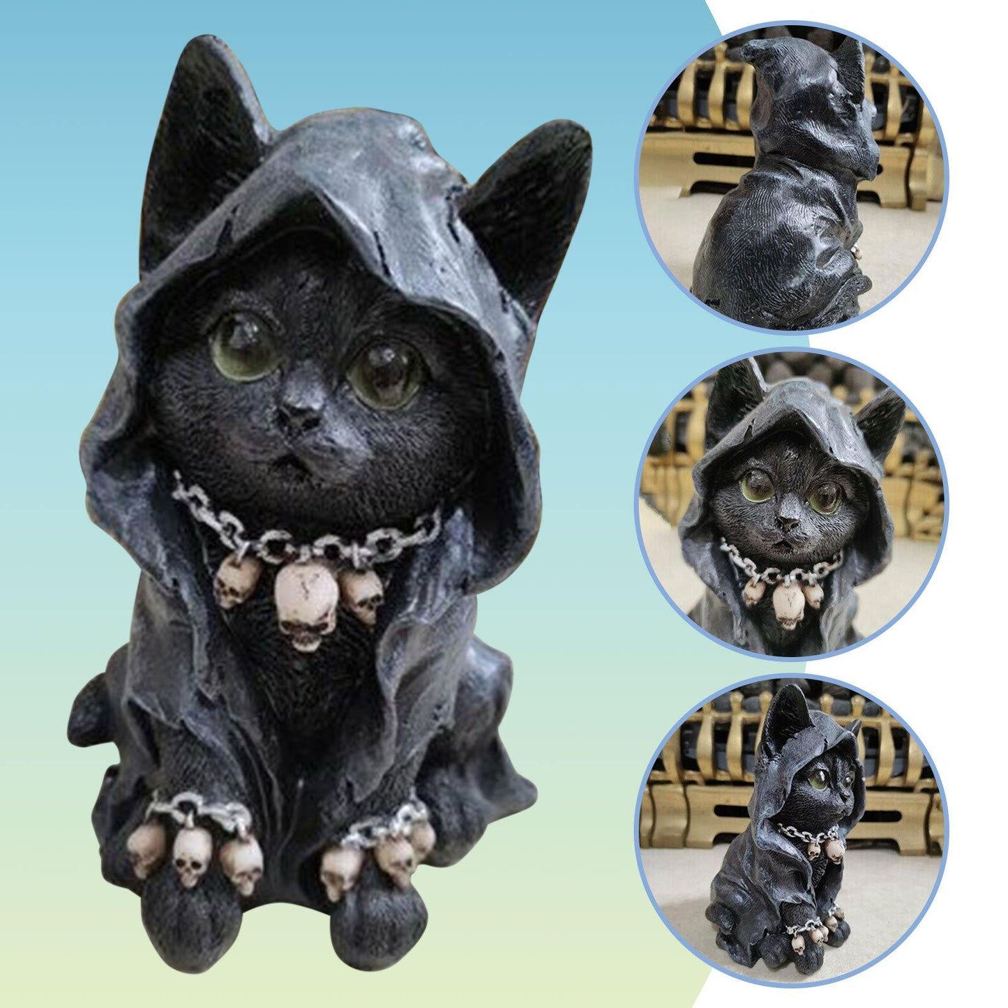 Resin Schwarze Katze Statue Dekor | Karnz