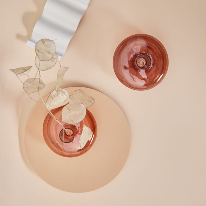 Moderner Glas-Kerzenhalter-Braun | Karnz