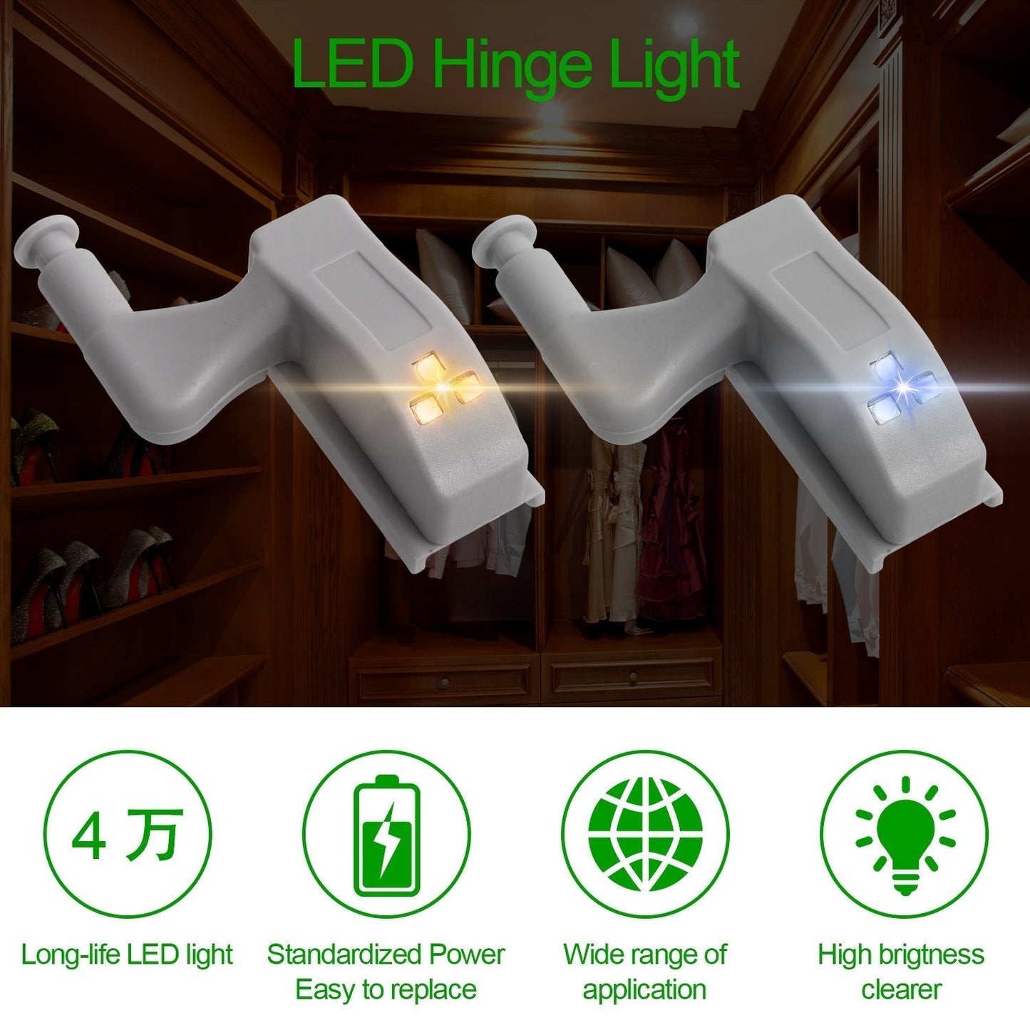 10 Stück LED Sensor Scharniere Kleiderschrank Lampe | Karnz