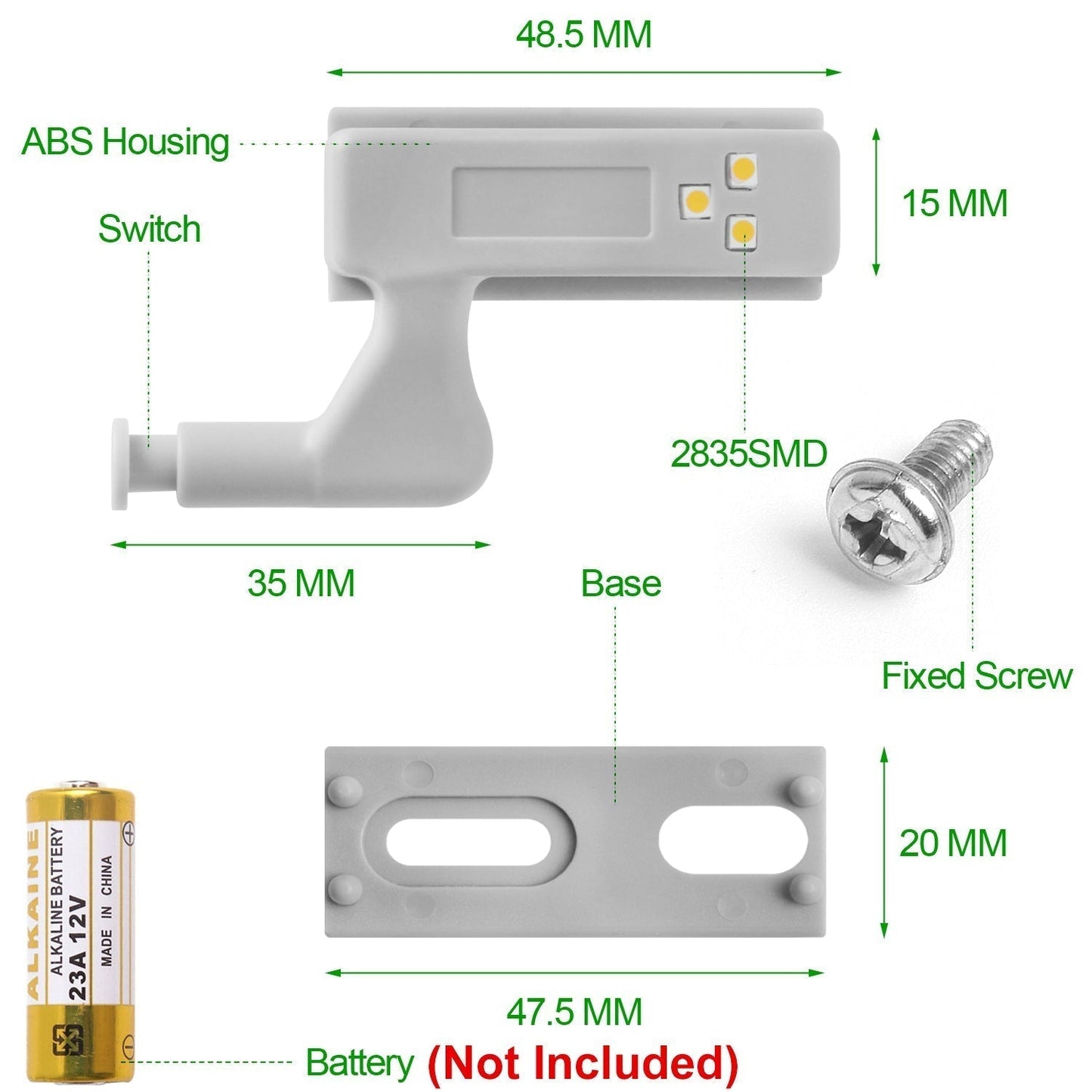 10 Stück LED Sensor Scharniere Kleiderschrank Lampe | Karnz