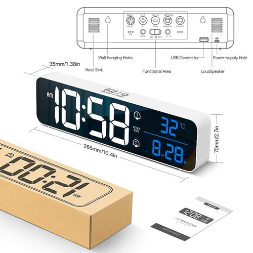 Smart Digital LED Musik Alarm Temperatur Uhr | Karnz