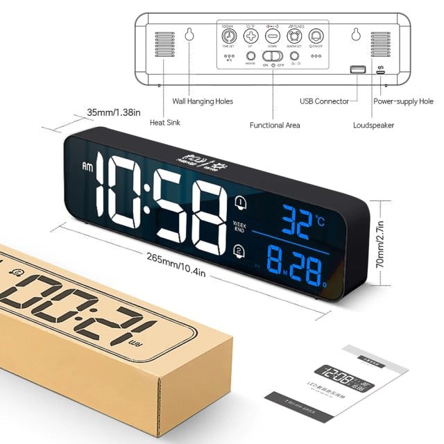 Smart Digital LED Musik Alarm Temperatur Uhr