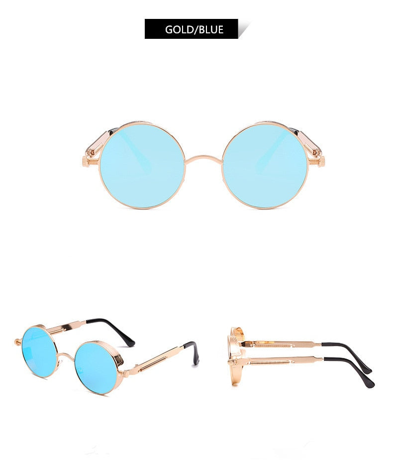 Kreative Runde Retro Runde Metall Sonnenbrille | Karnz