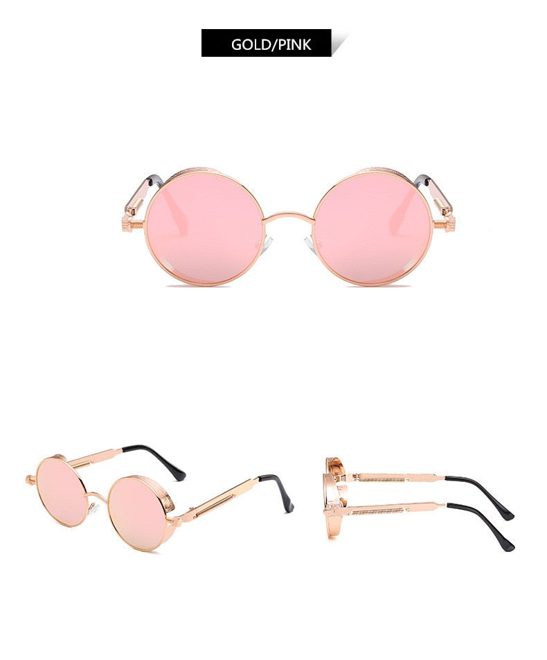 Kreative Runde Retro Runde Metall Sonnenbrille | Karnz