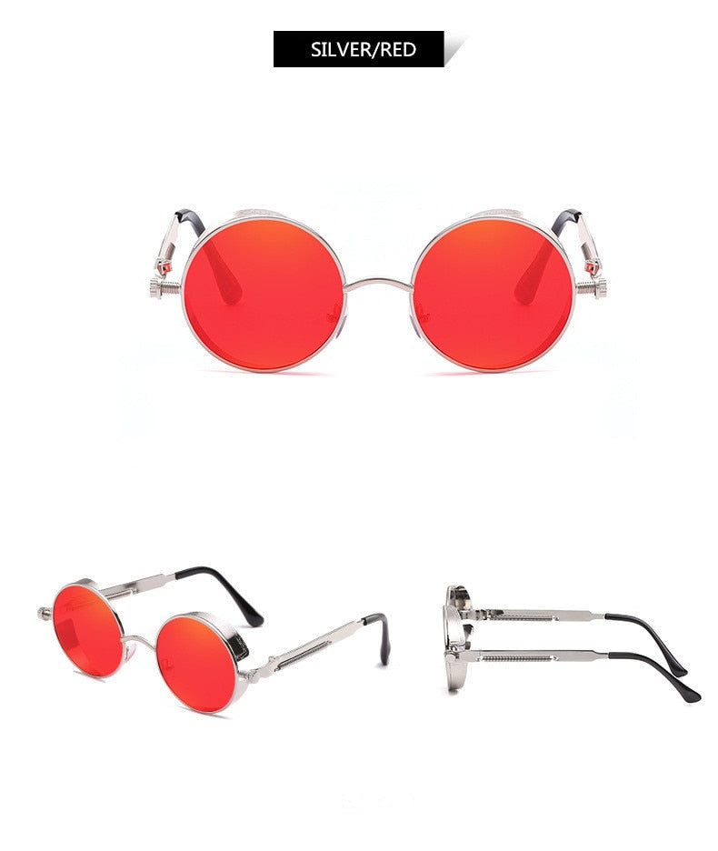 Kreative Runde Retro Runde Metall Sonnenbrille | Karnz