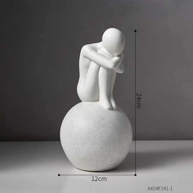 Nordic Abstract Thinker Harz Statue Skulptur | Karnz
