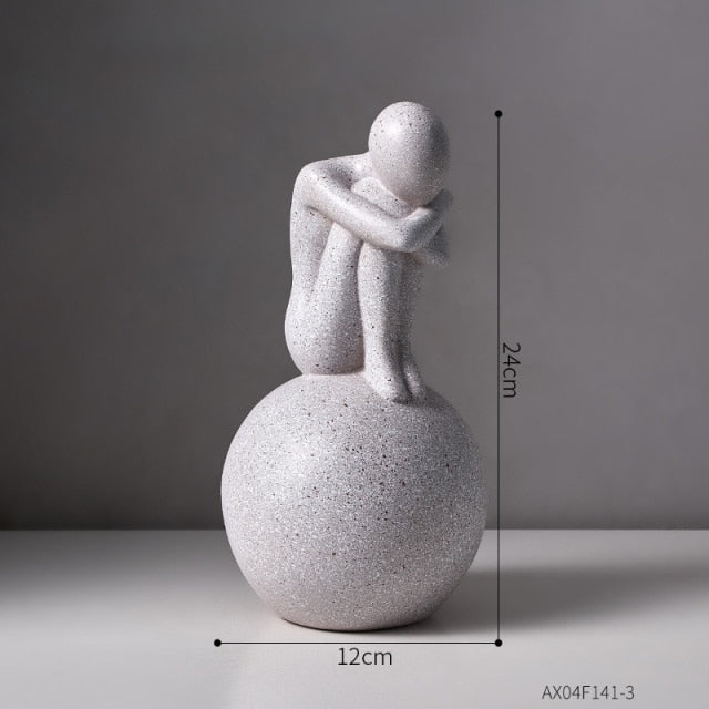 Nordic Abstract Thinker Harz Statue Skulptur | Karnz