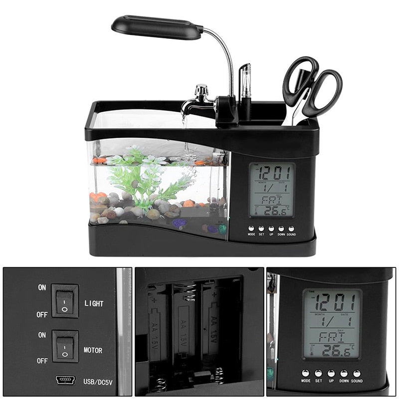 LCD-Uhr Mini Fischtank Aquarium | Karnz