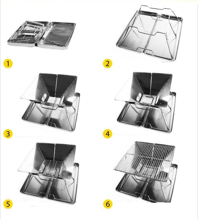 Faltbarer tragbarer mini Reise Camping Grill | Karnz