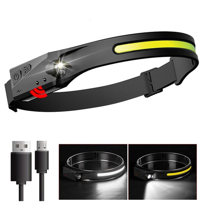 Wiederaufladbare LED-Sensor-USB-Kopflampe | Karnz