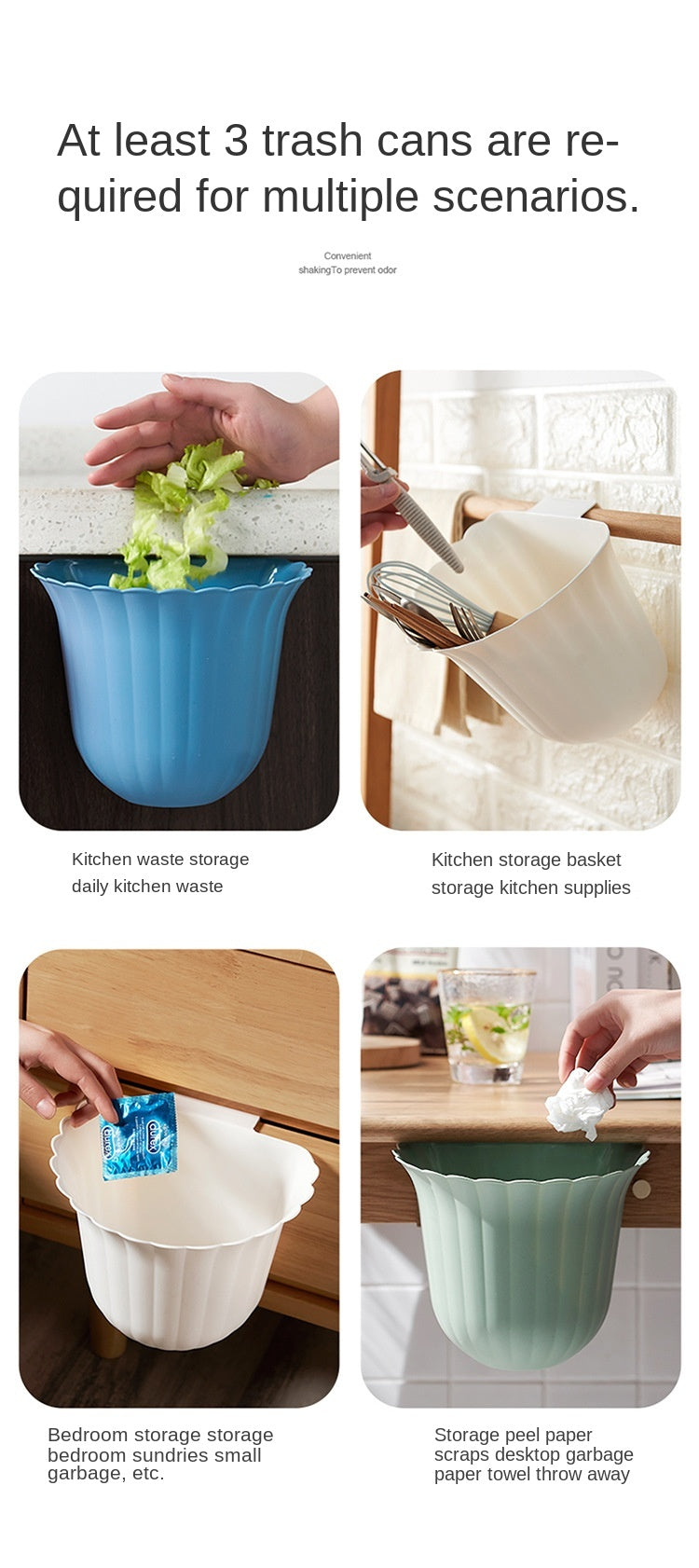 Nordic Flower Shape Hanging Trash Can | Karnz