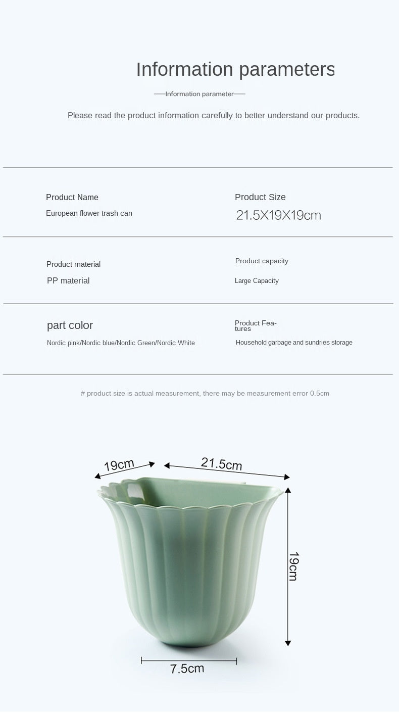 Nordic Flower Shape Hanging Trash Can | Karnz