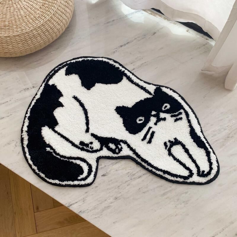 Schwarz & Weiß Katzenteppich | Karnz