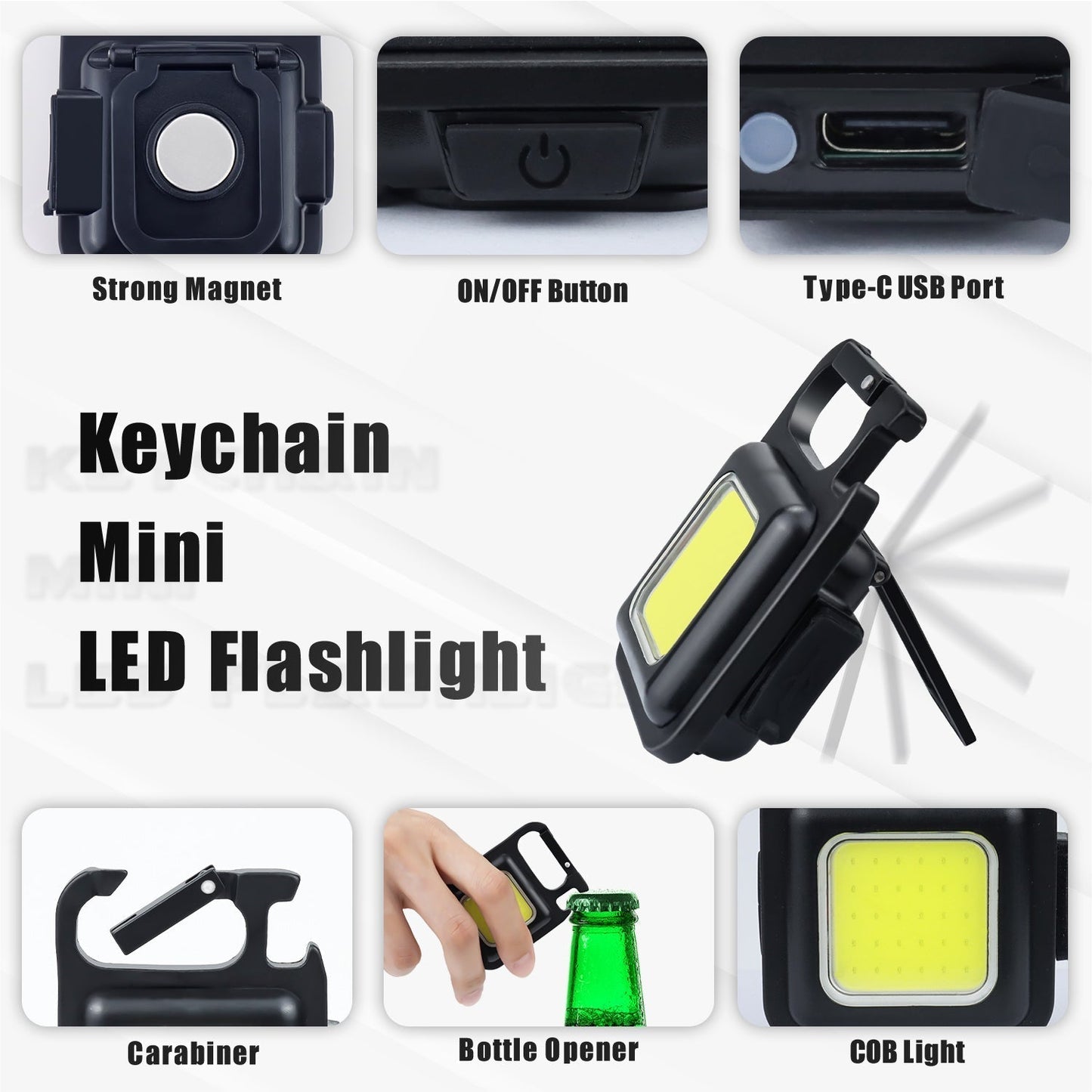Mini Magnetische Taschen-Schlüsselanhänger Taschenlampe | Karnz