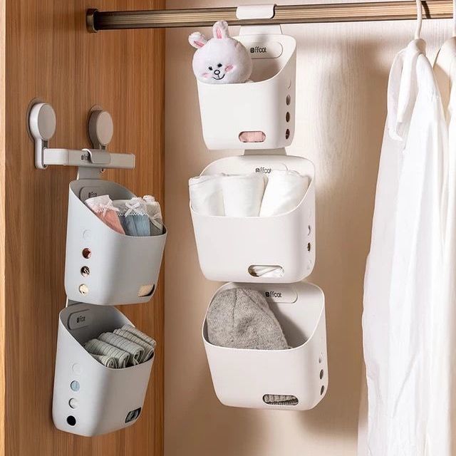 Wandmontierte Einfachehängende StackaKarnze Aufbewahrungskorb