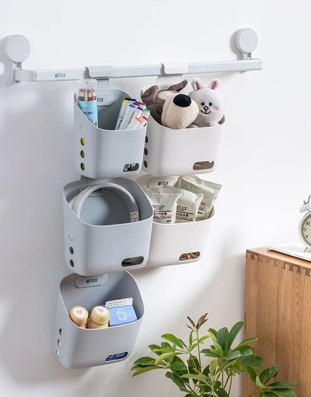 Wandmontierte Einfachehängende StackaKarnze Aufbewahrungskorb