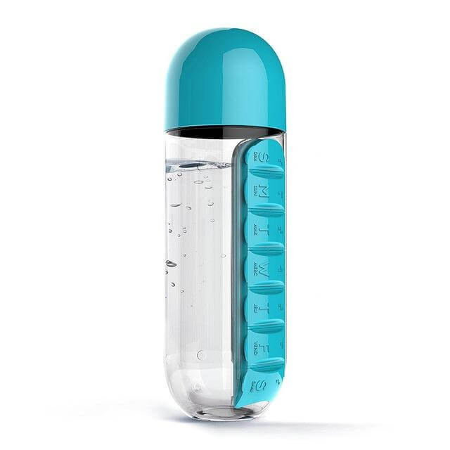 Wasserflasche täglicher Pillenorganisator | Karnz