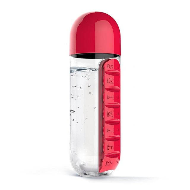 Wasserflasche täglicher Pillenorganisator | Karnz