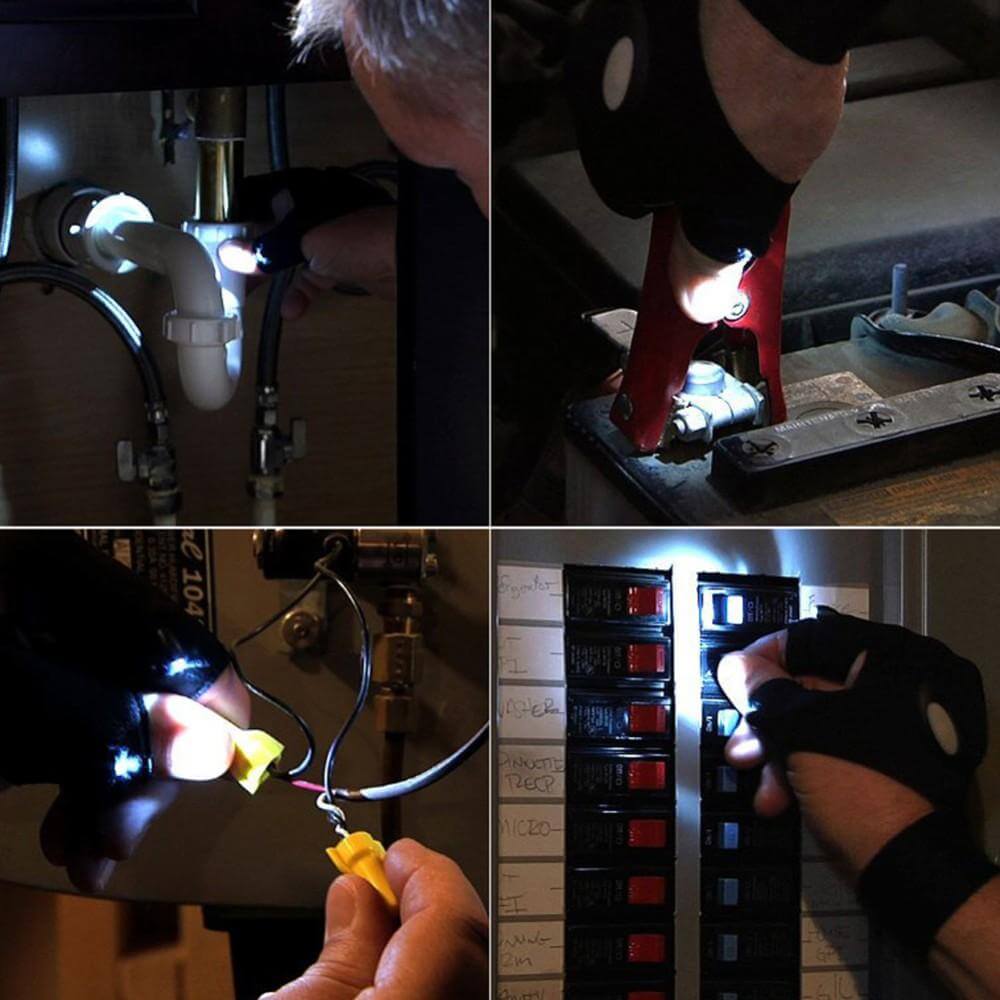 Fingerloser Handschuh LED Taschenlampe | Karnz