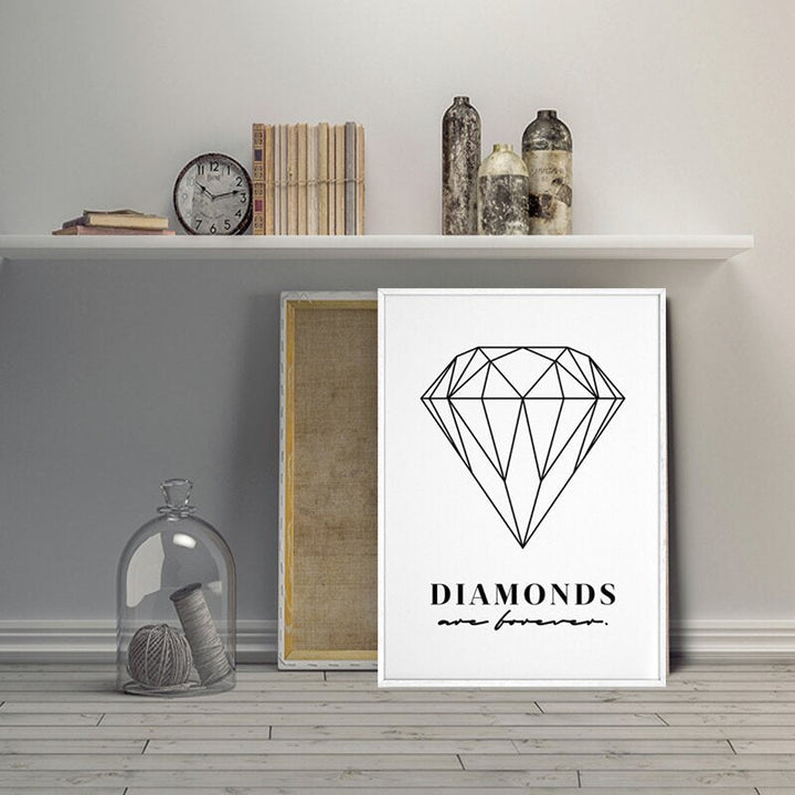 Diamanten sind für immer - Wandkunst Gemälde auf Leinwand
