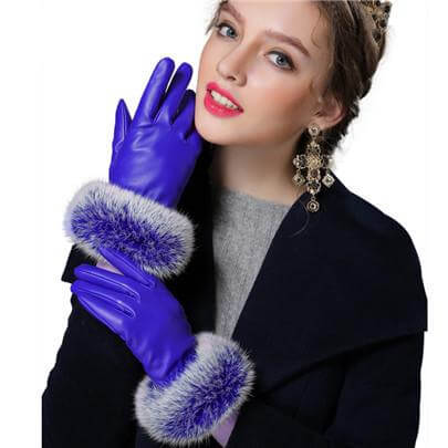 Karnz | Damen Echt Kaninchenfell Handschuhe