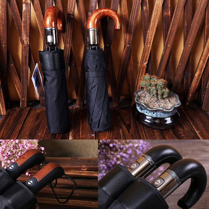 Karnz | Premium Classic Englisch Stil Automatischer Regenschirm Wind Resistant