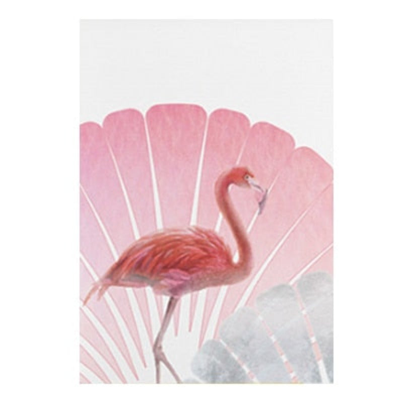 Pink Flamingo Flowers Mädchen - Leinwand Wandkunst Gemälde