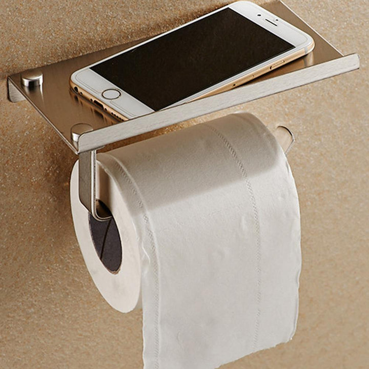 Edelstahl Toilettenpapierhalter mit Regal | Karnz