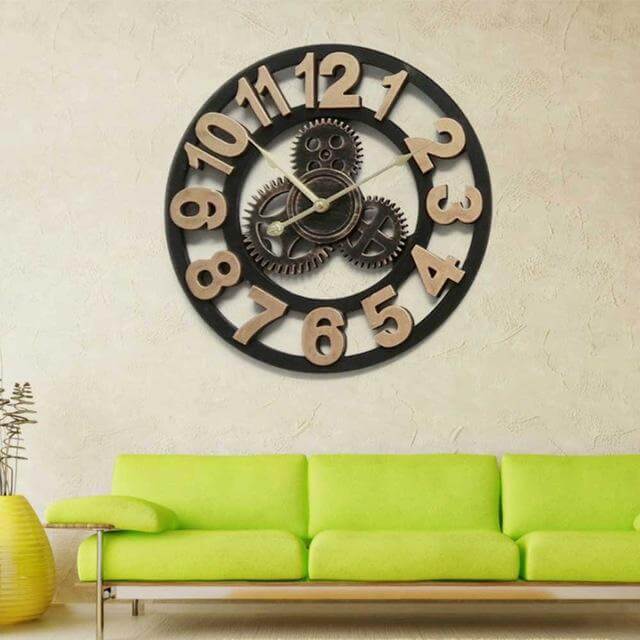 Handgefertigte Übergroße 3D Retro Dekorative Wanduhr | Karnz