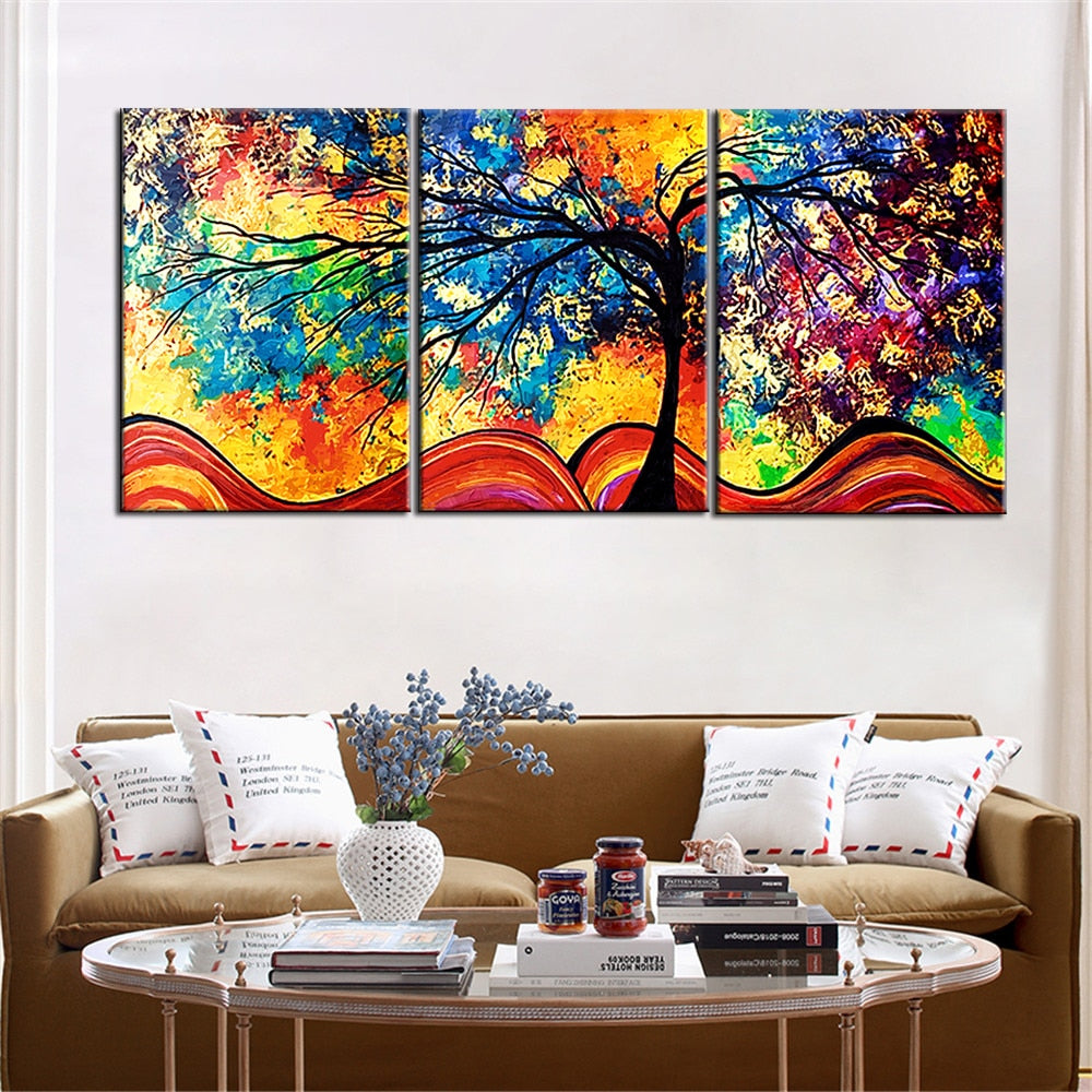 Abstracte Lebensbäume - Leinwand Wandkunstmalerei