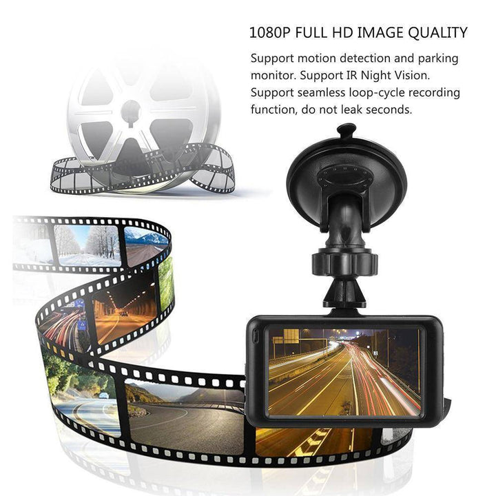 Karnz | 3 Zoll Dash Kamera Auto DVR Dash Cam Video Rekorder HDMI HD 1080P Camcorder Nachtsicht Bewegungserkennung Schleifenaufnahme